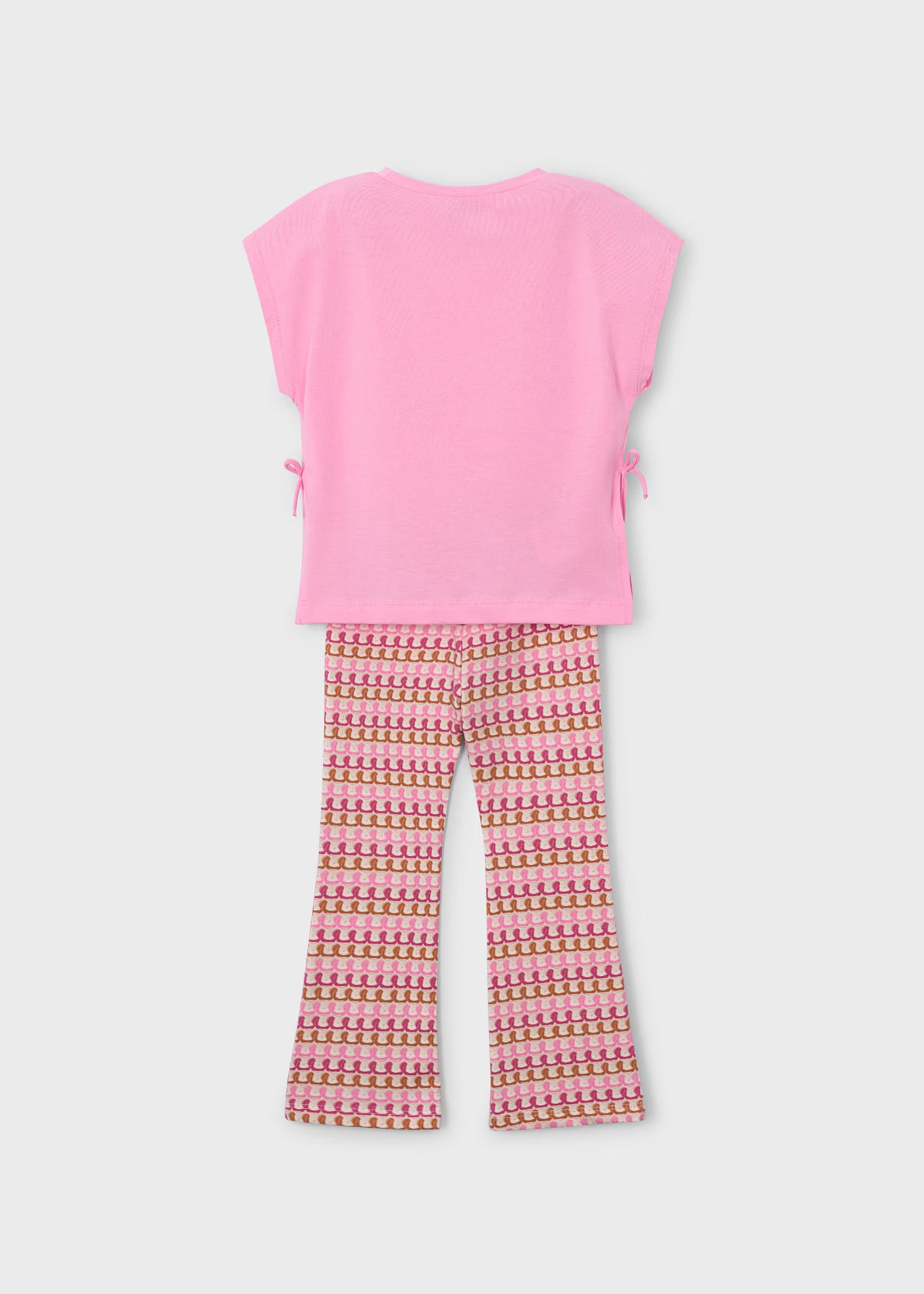 Mayoral girls pink top and flared leggings set back view