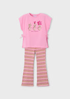 Mayoral girls pink leggings and top set front view