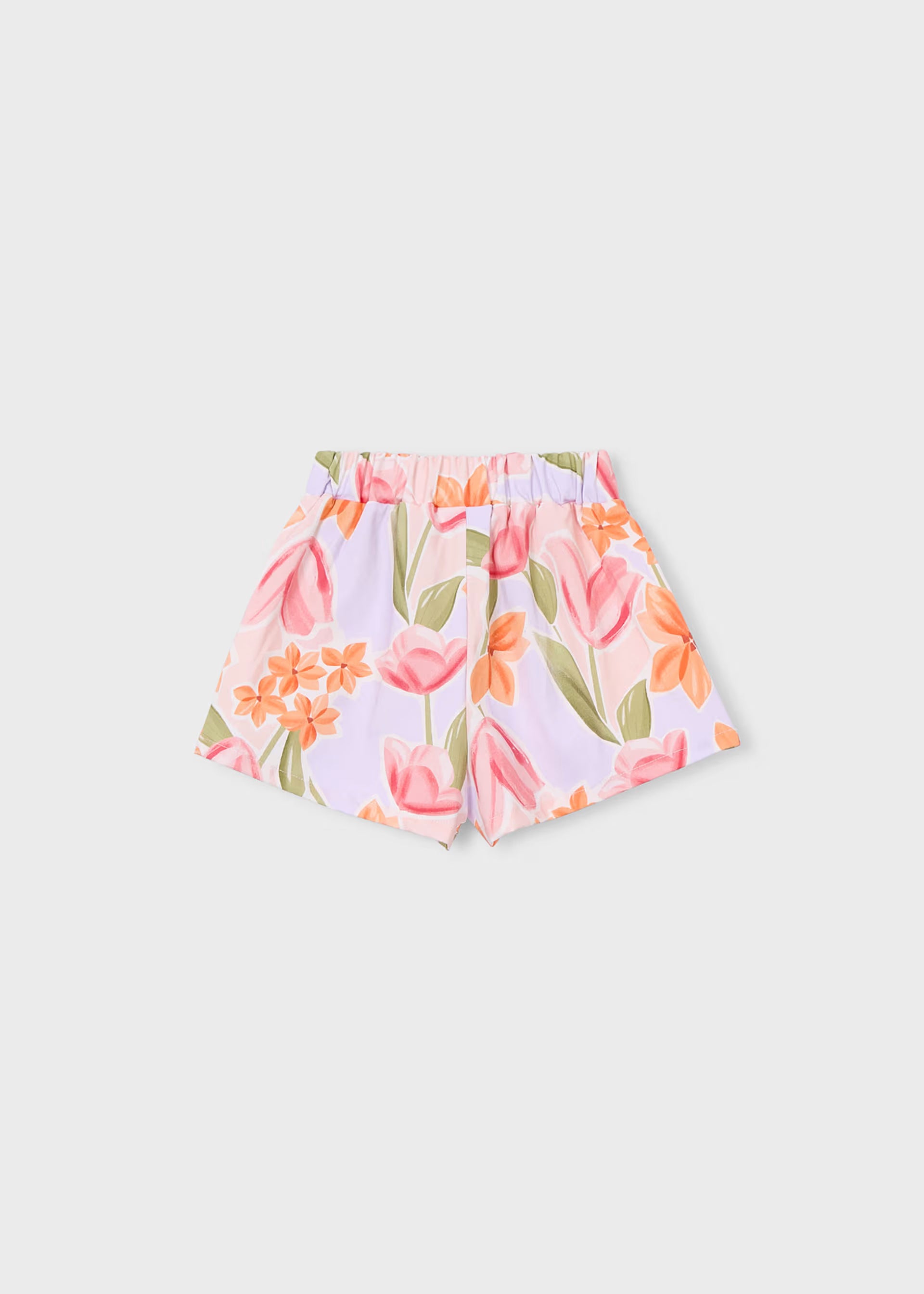 Mayoral girls pleated shorts blossom print back view
