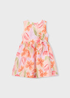 Mayoral girls floral dress pink coral front view