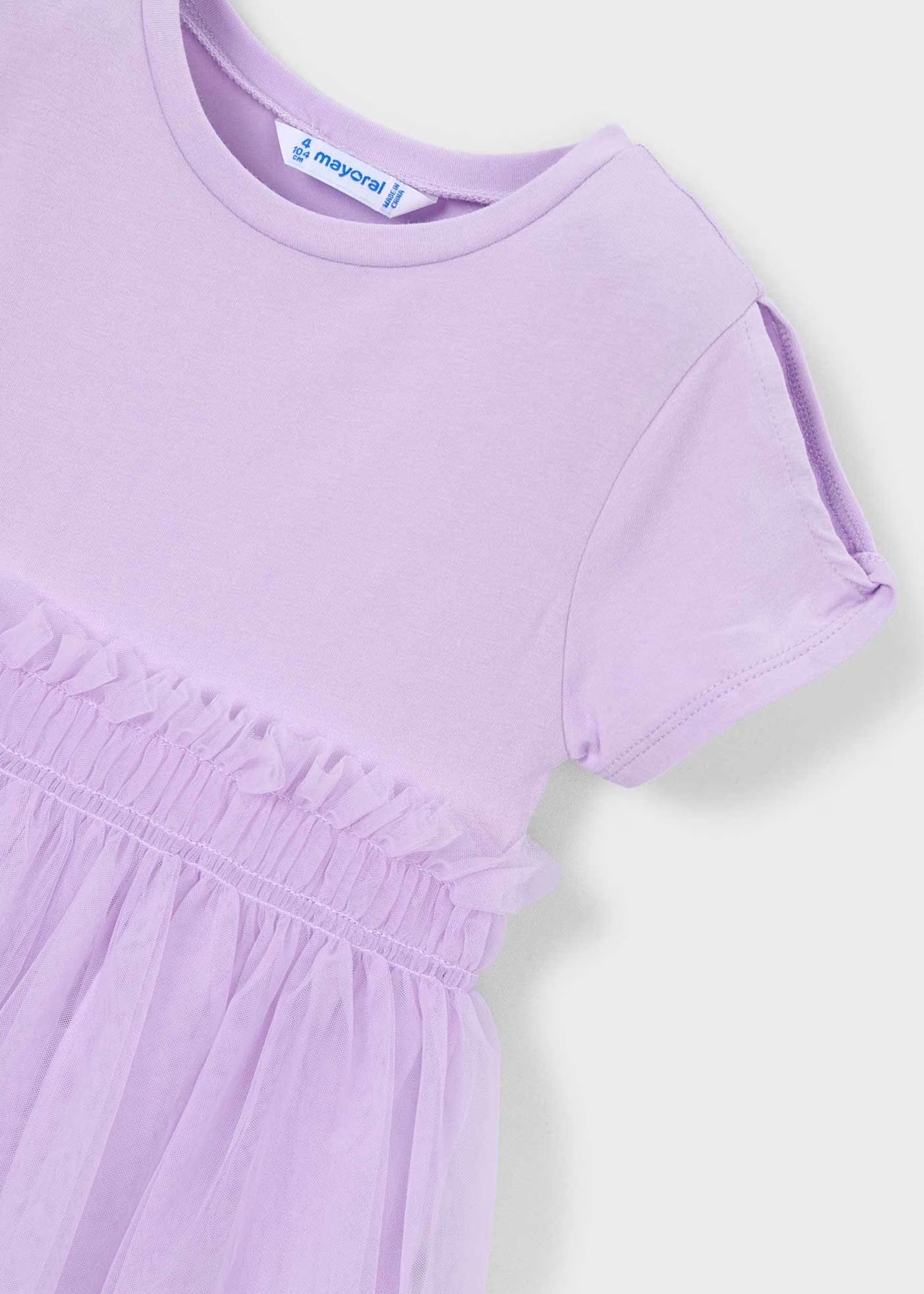 Mayoral lilac girls occasion dress close up 