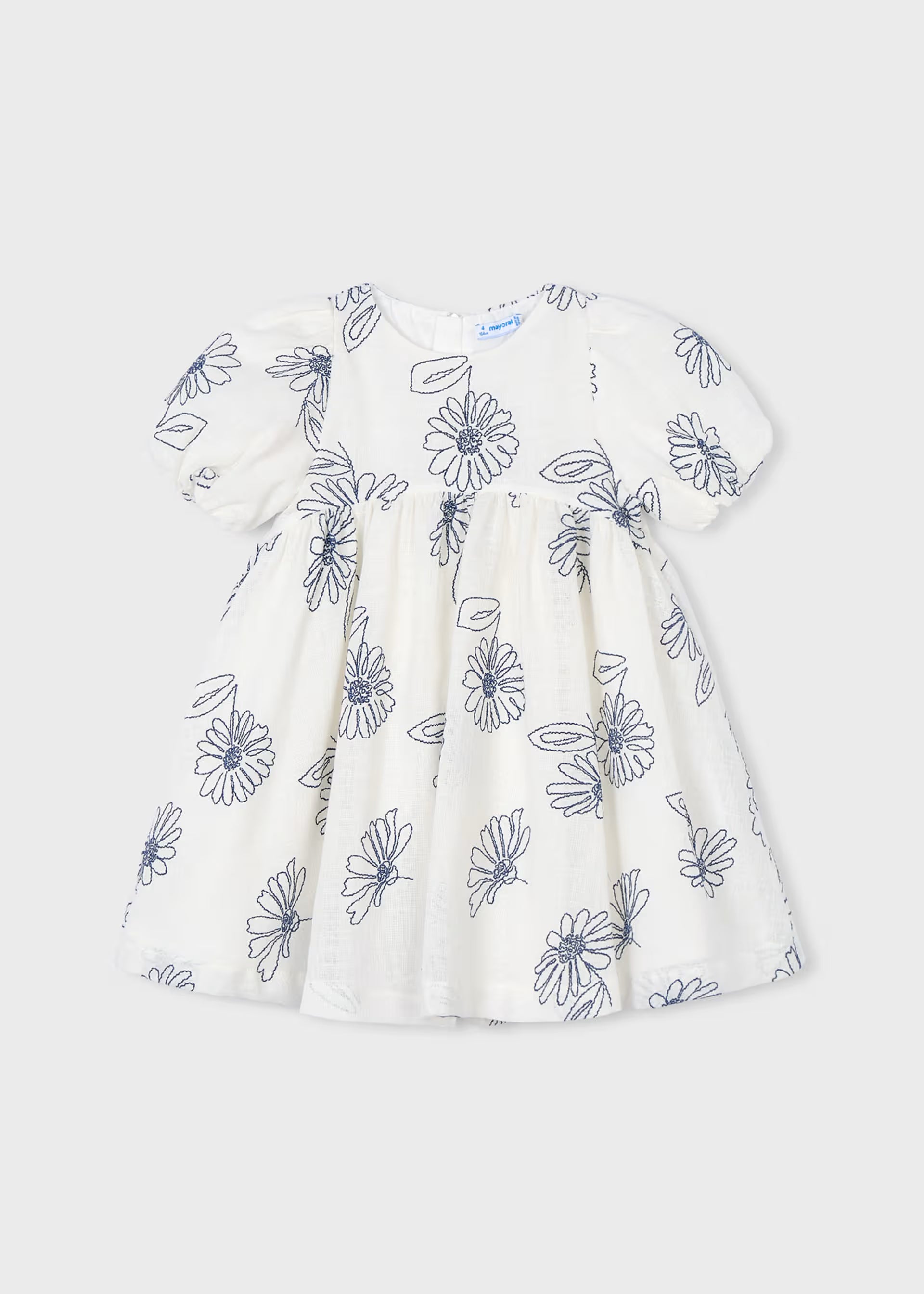 Mayoral girls white floral dress Ireland full outfit view