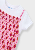 Mayoral girls casual occasion dress heart print with t-shirt close up 