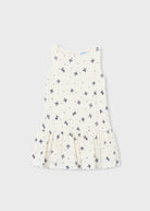 Mayoral girls bow print dress textured fabric detail