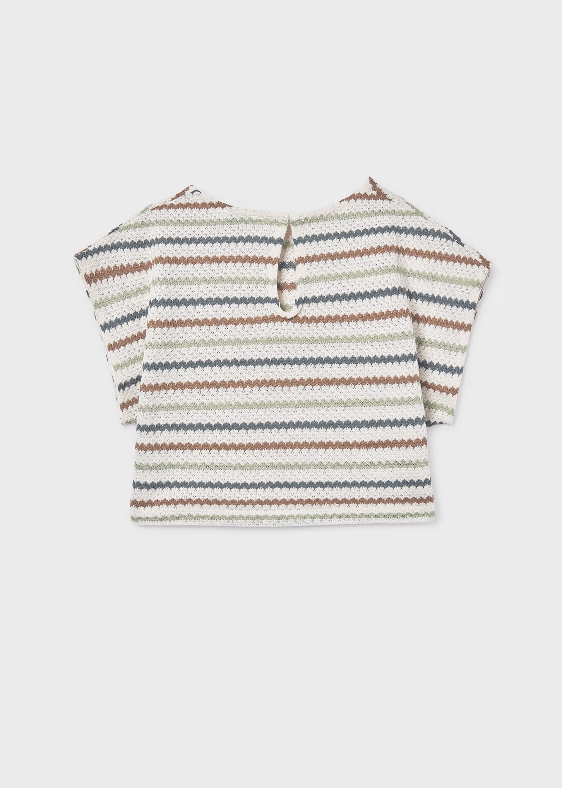 Mayoral girls stripe crochet look top back view