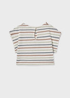 Mayoral girls stripe crochet look top back view
