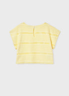 Mayoral girls yellow crochet style top back keyhole detail 