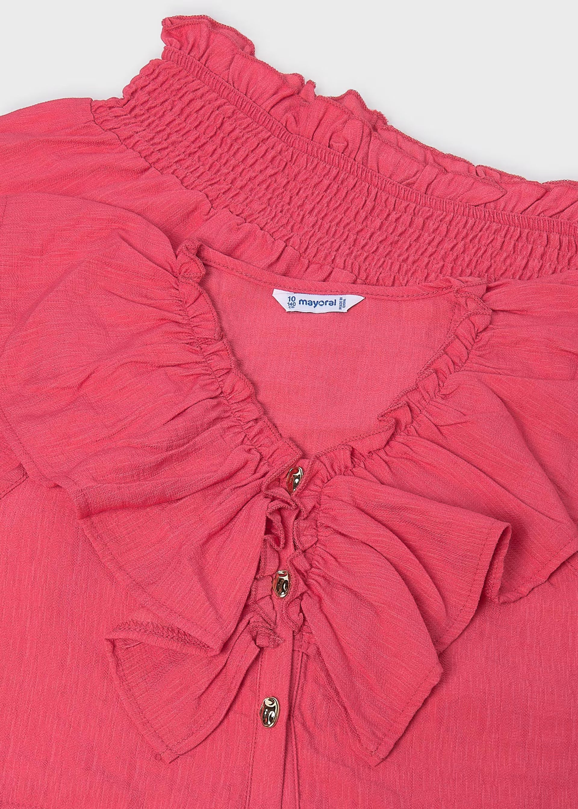 Mayoral girls pink co-ord set close up