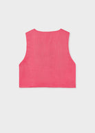 Mayoral girls coral sleeveless waistcoat back view