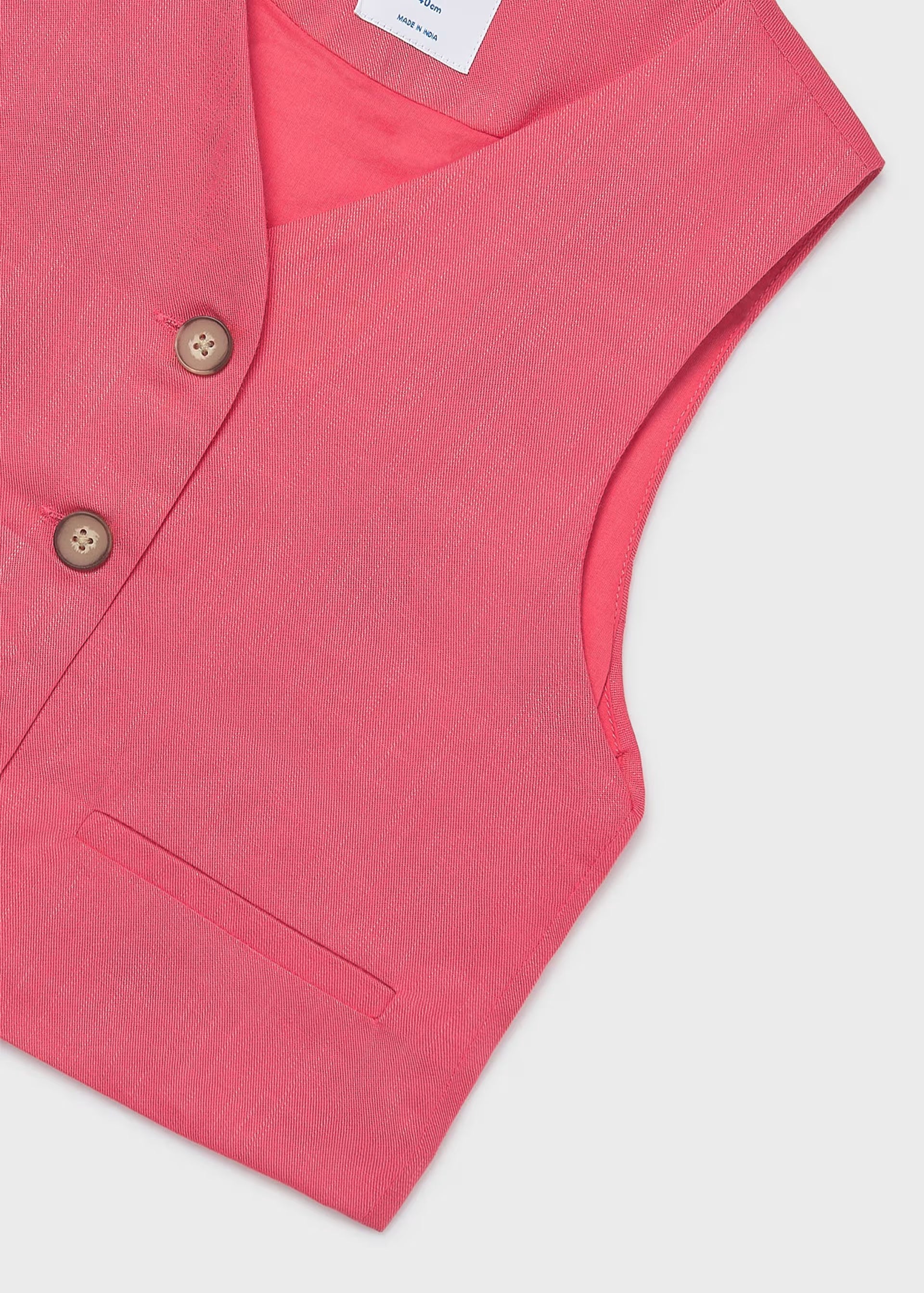 Mayoral girls coral waistcoat button detail
