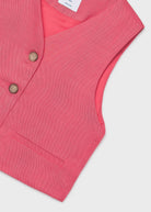 Mayoral girls coral waistcoat button detail
