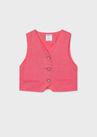 Mayoral girls coral buttoned waistcoat front view