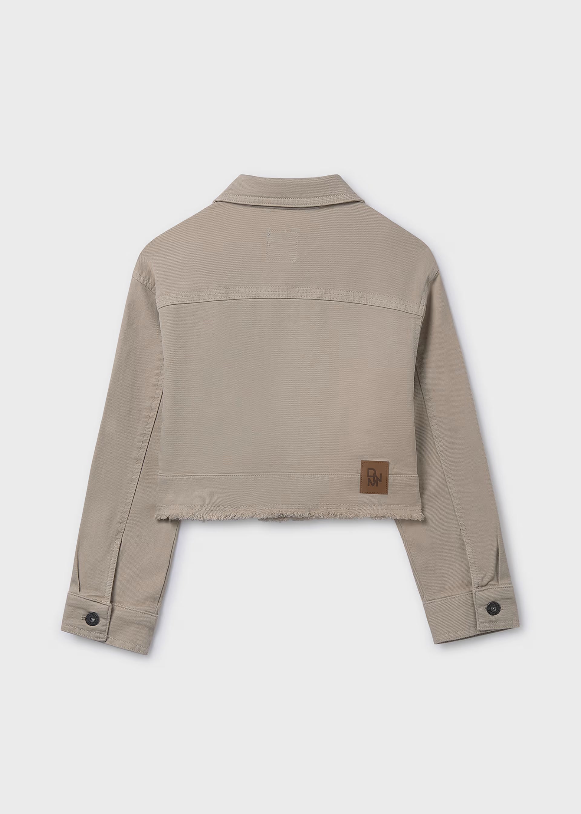 Mayoral girls beige twill jacket back view
