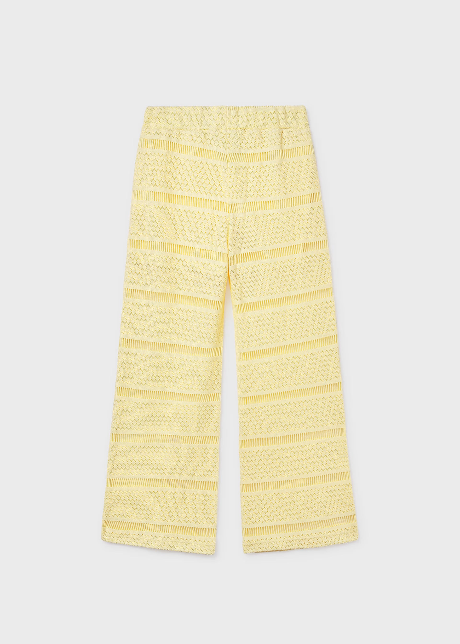 Mayoral girls yellow textured trousers back view
