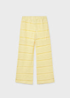 Mayoral girls yellow textured trousers back view
