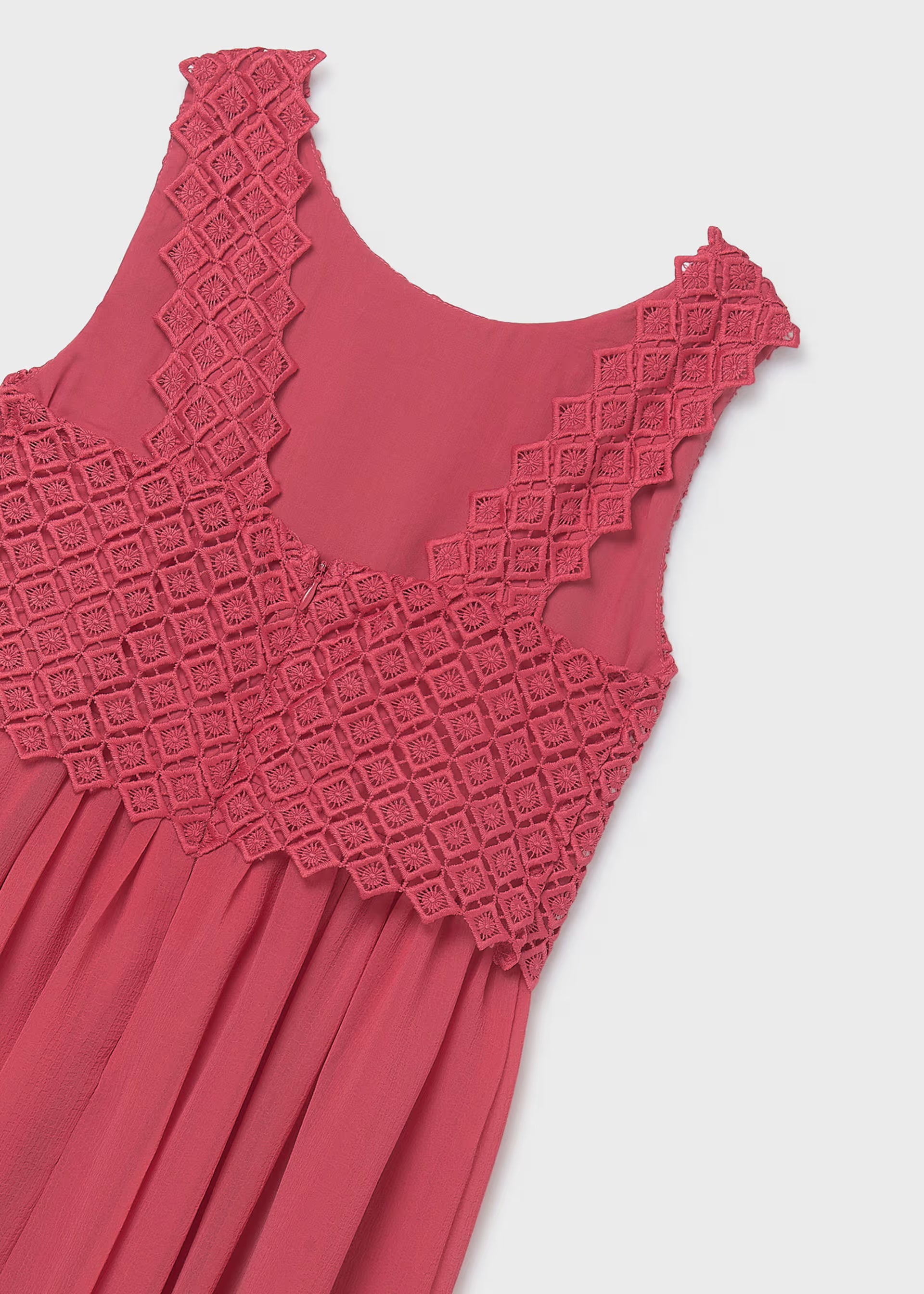 Mayoral girls coral lace bodice detail dress
