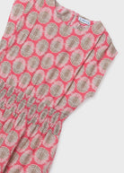 Mayoral girls feather print dress detail fabric