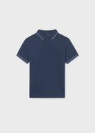 Mayoral boys navy polo shirt with pocket front view