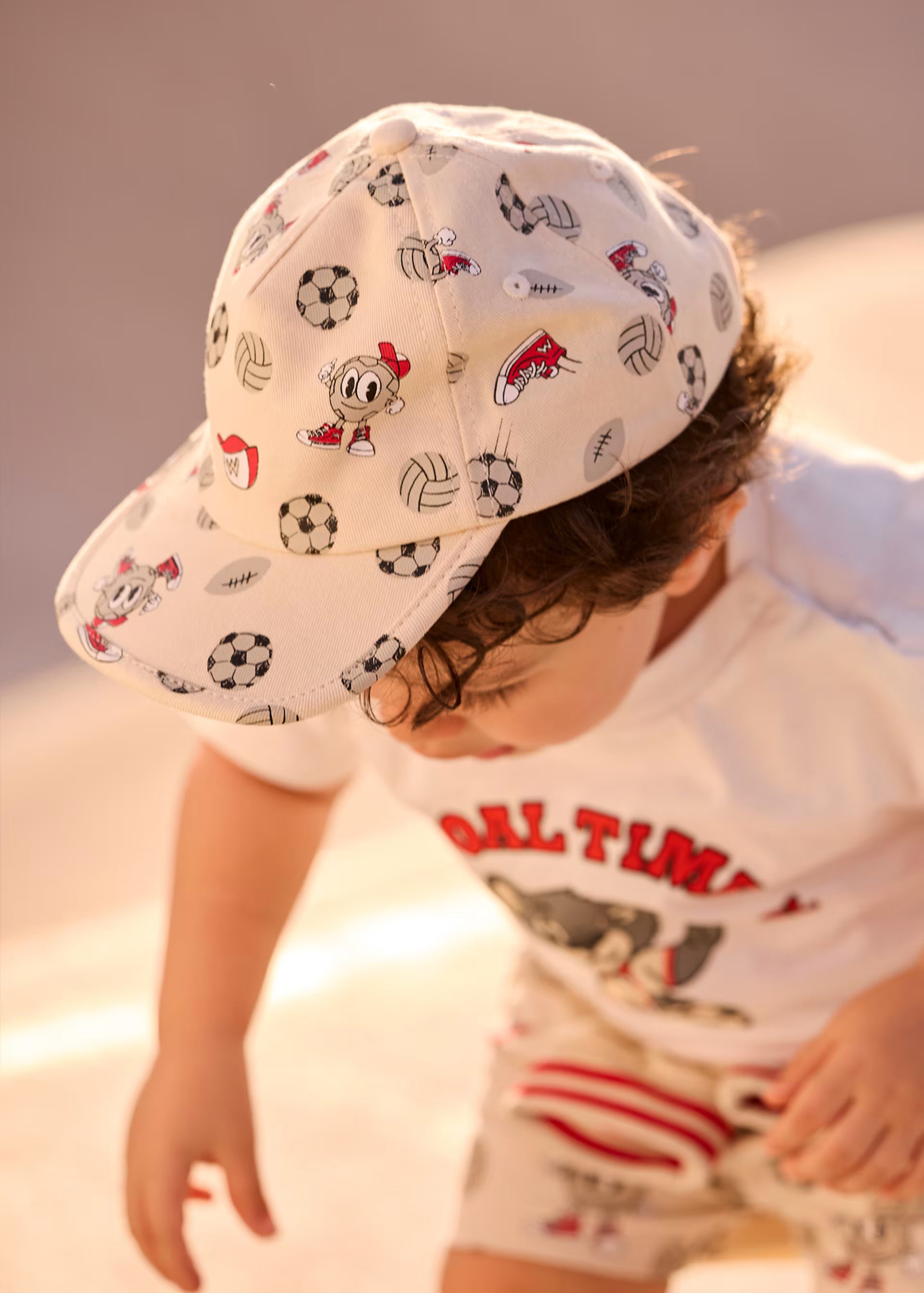 Mayoral boys printed cream baseball cap model view