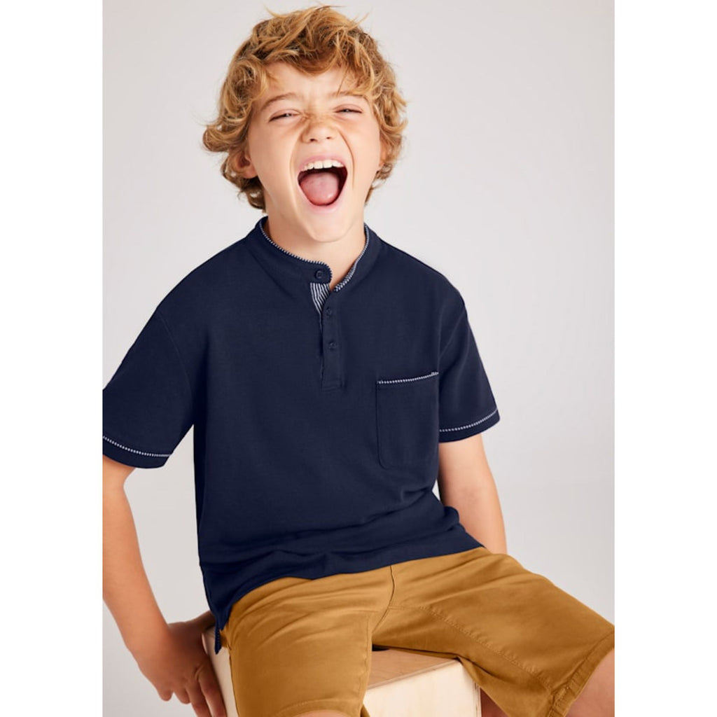 Mayoral Boys Navy Polo Shirt For Occasion Wear