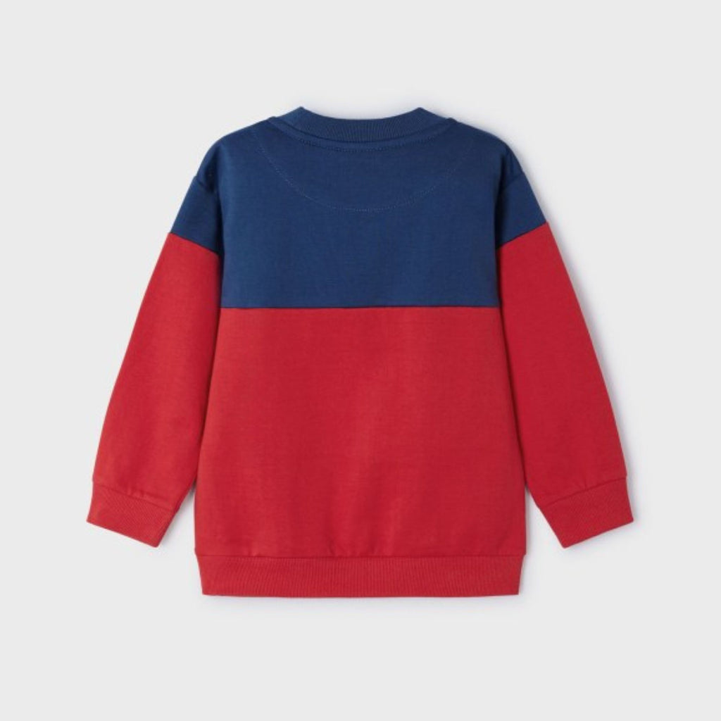 Mayoral Boys Navy & Red Vacay Sweatshirt From The Back 