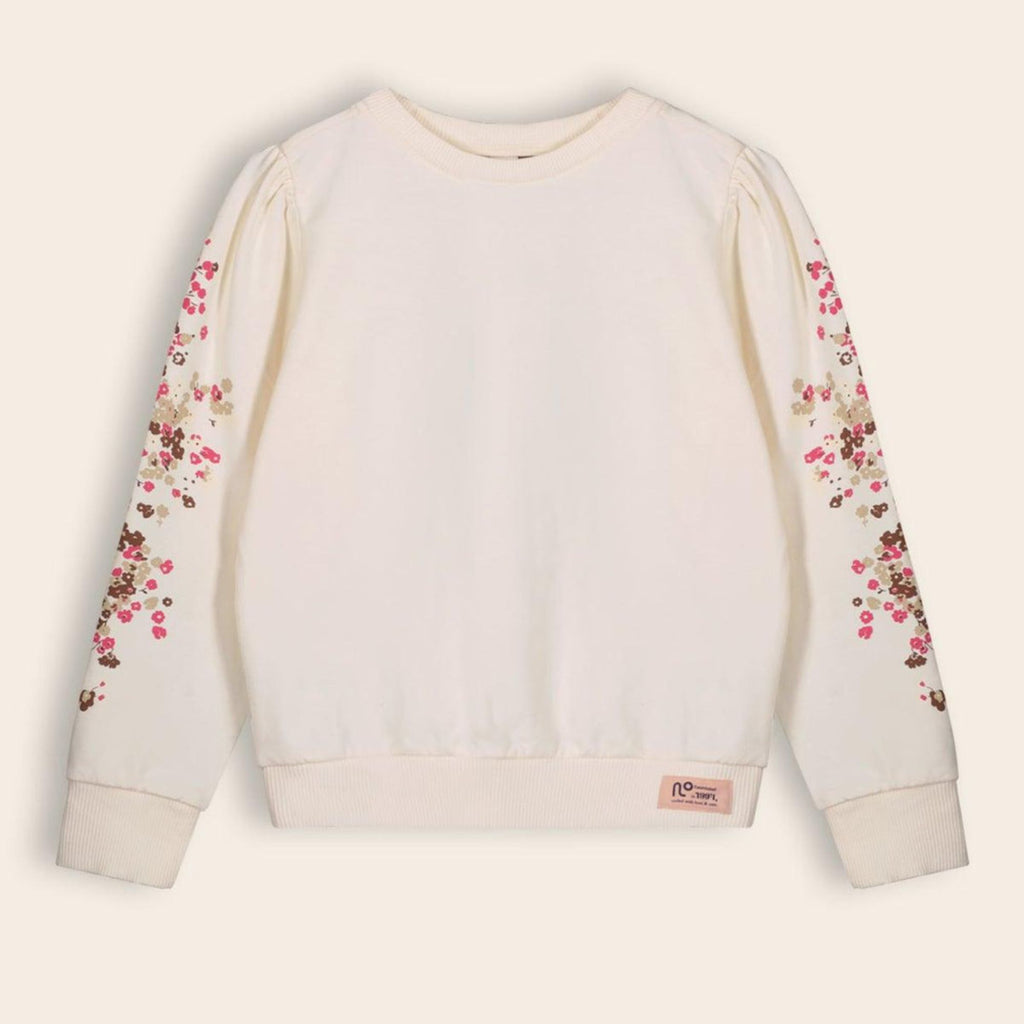 NoNo Girls Kate Ivory Sweater with Embroidered Sleeves