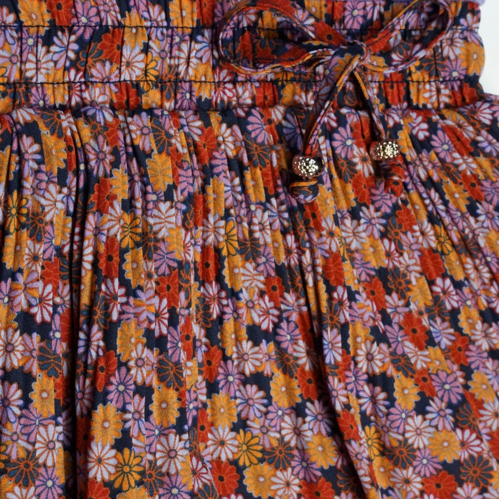 NoNo Girls Longsleeve Combi Dress with Frilly Skirt Closeup of print