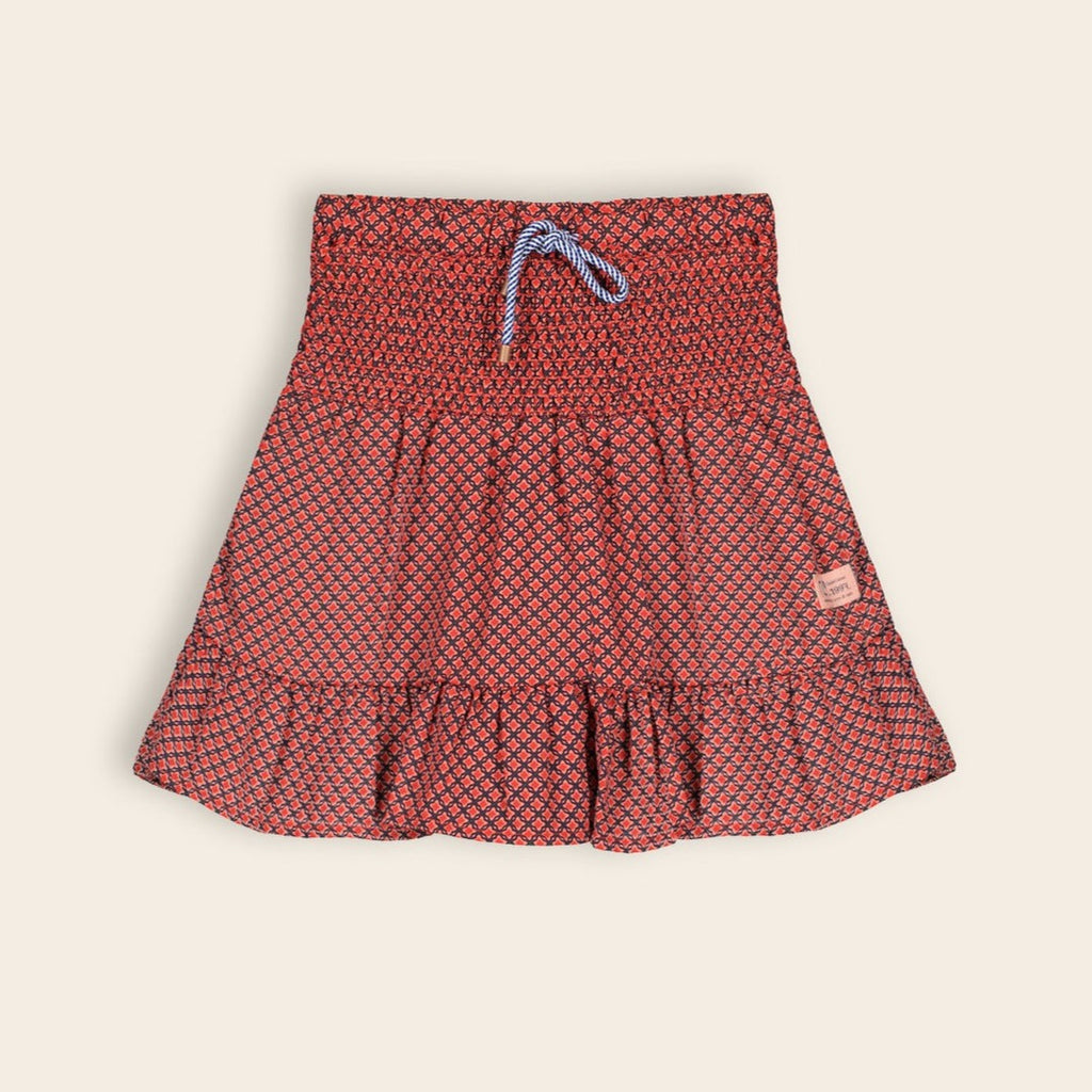 NoNo Girls Red & Navy Jumper Skirt Set