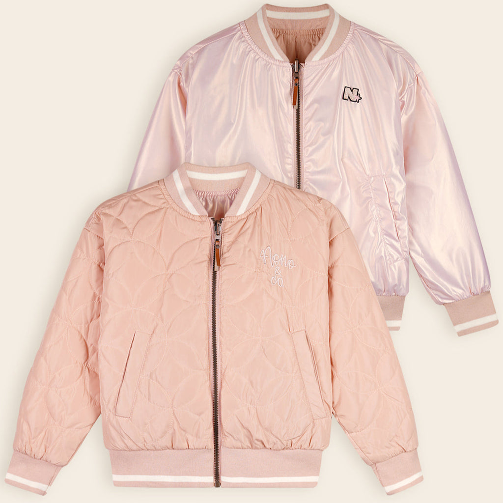 NoNo Girls Pink Reversible Summer Bomber Jacket