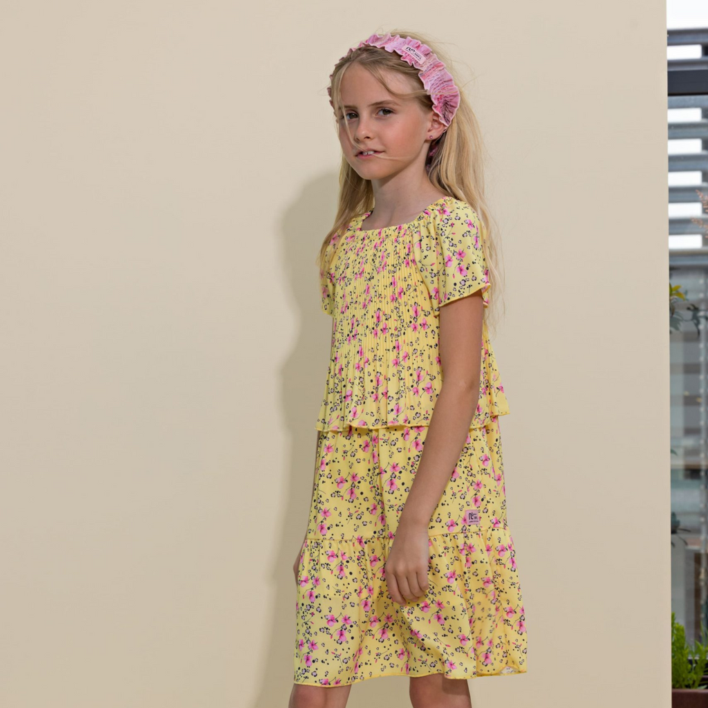 NoNo Girls Yellow Floral Dress Ages 13/24 years
