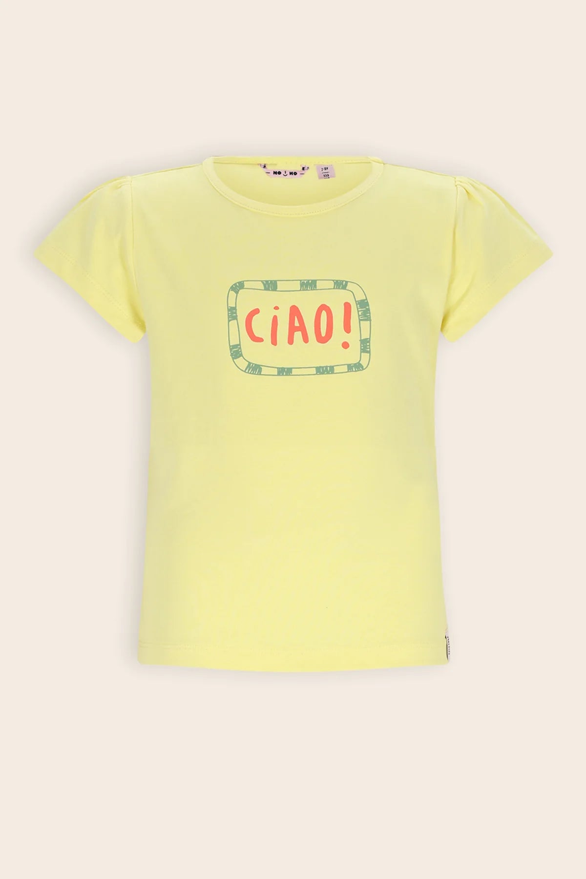 NoNo Kiss girls yellow t-shirt Ciao print front view