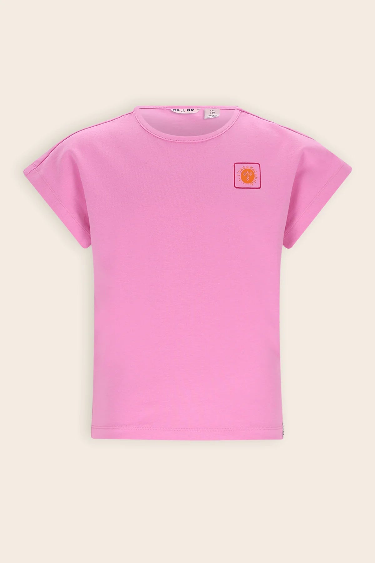 NoNo Kate pink girls t-shirt front small logo detail