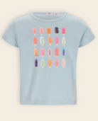 NoNo girls blue ice cream print t-shirt front view