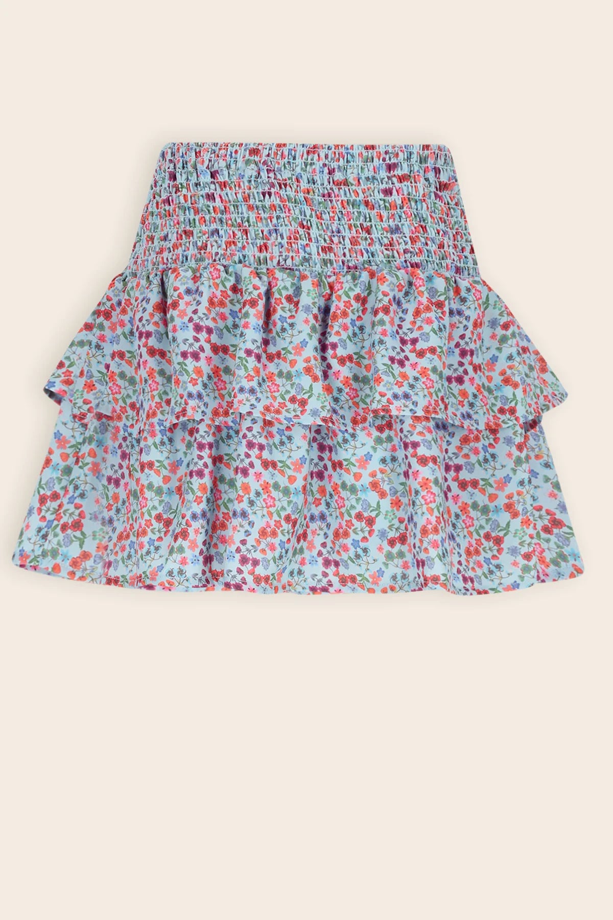 NoNo girls blue floral skirt full view front