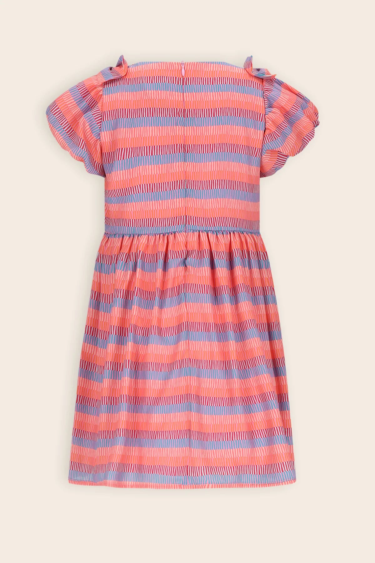NoNo girls stripe dress back view with balloon sleeves