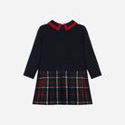 Patachou baby girls navy and red tartan Christmas dress back view