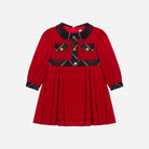 Patachou girls festive red tartan party dress – gold button detail