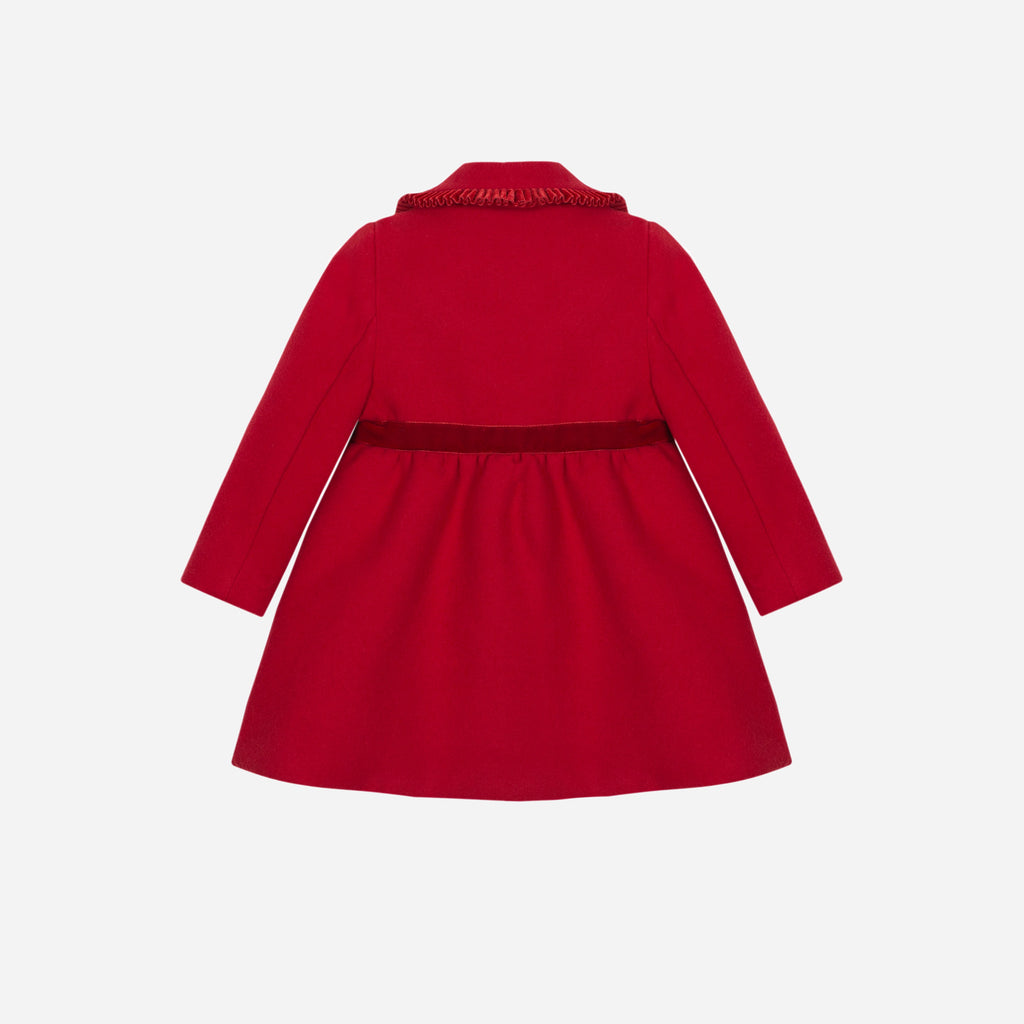 	Patachou red Christmas coat for girls – back view