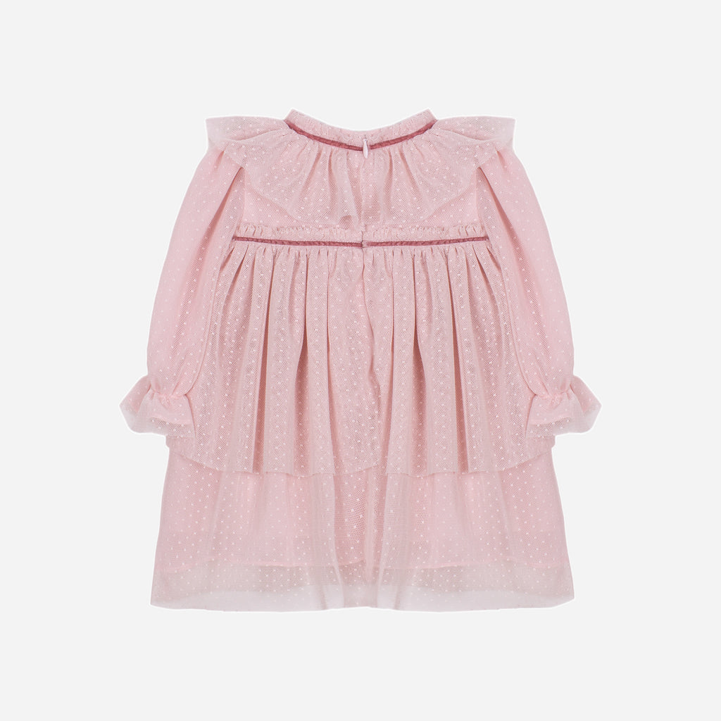Patachou girls pink bow waist party dress – rear product image