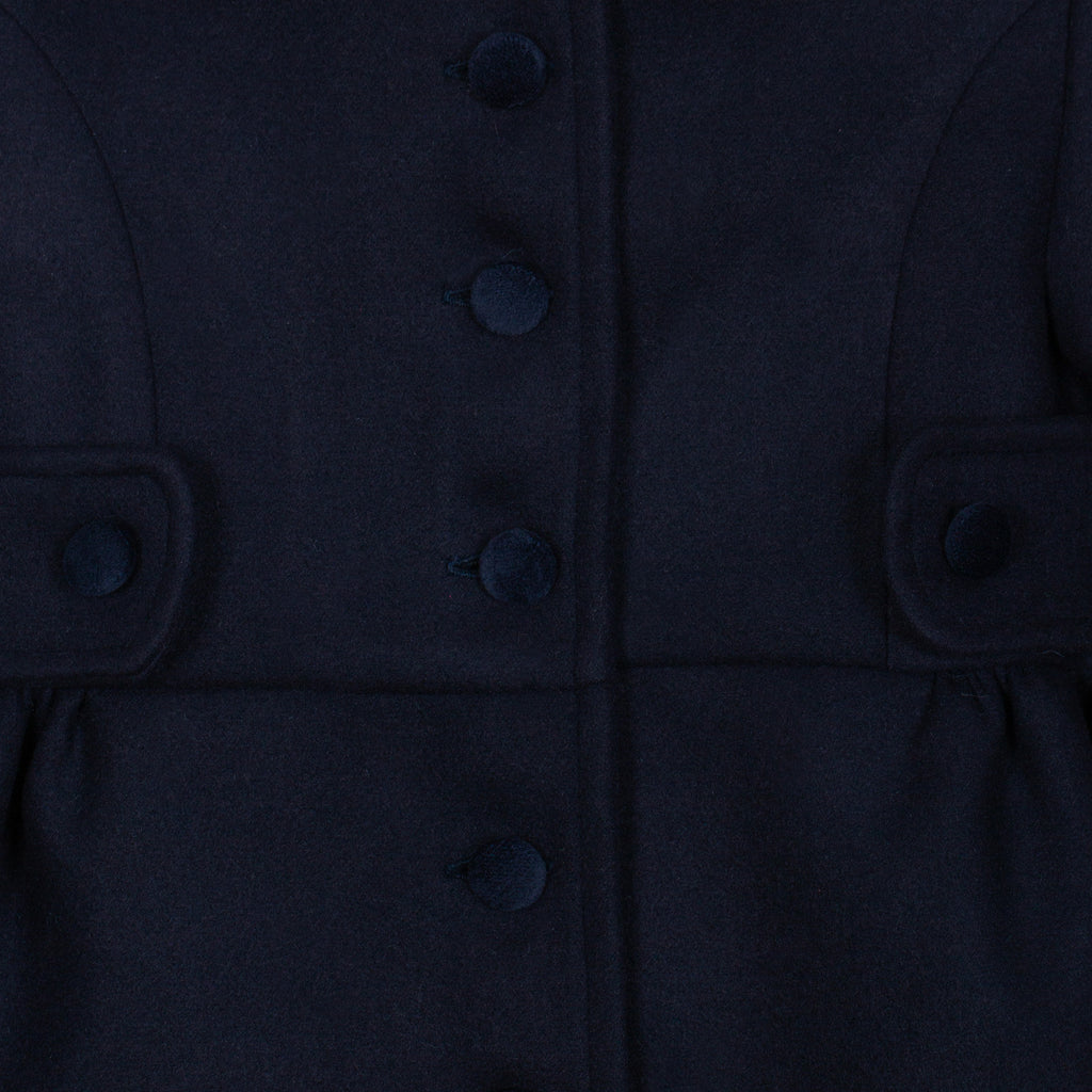 Patachou navy coat close-up of button fastening