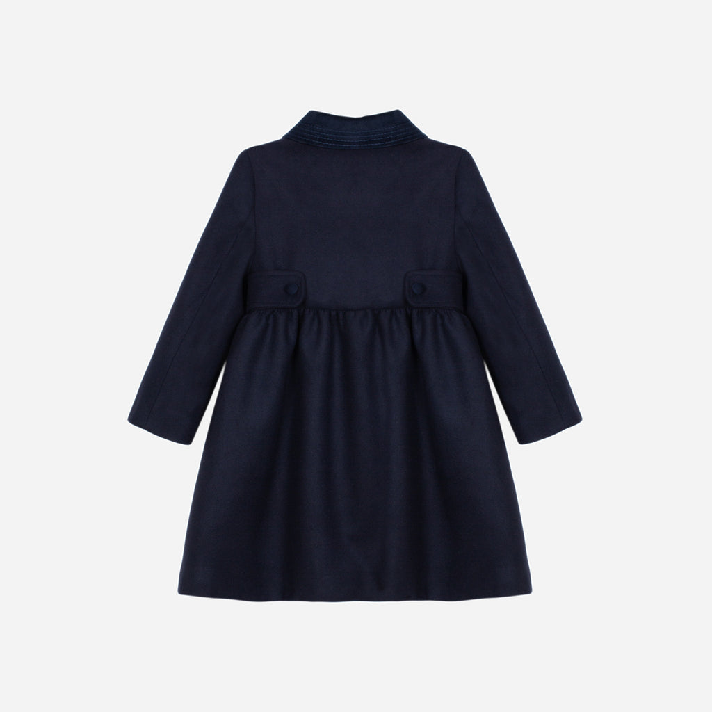 Patachou navy coat close-up of button fastening