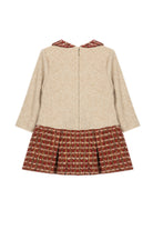 Patachou girls burgundy tweed pleated winter occasion dress back view