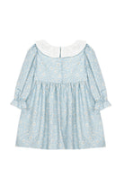 Patachou baby and girls blue floral cotton dress back view