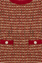     Girl wearing Patachou burgundy tweed Christmas occasion dress