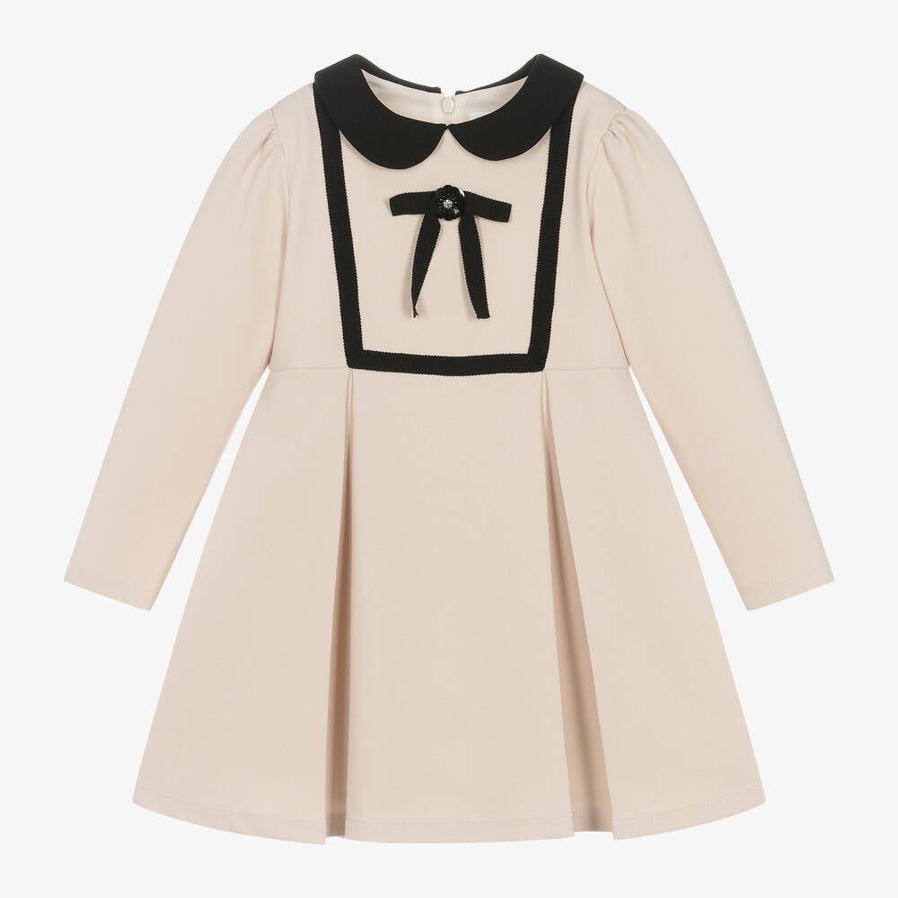 Patachou Cream Pleated Party Dress For Girls 