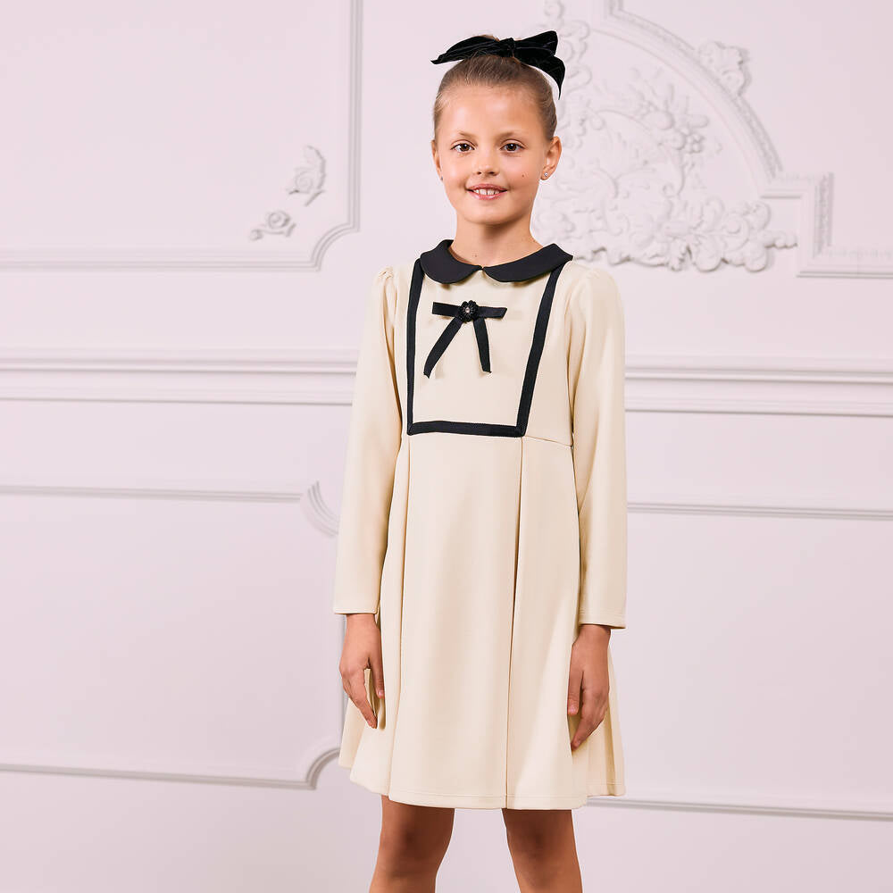 Patachou Girls Ivory Pleated Party Dress