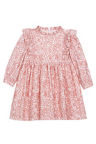  Patachou baby and girls pink Liberty Rose floral cotton dress front view