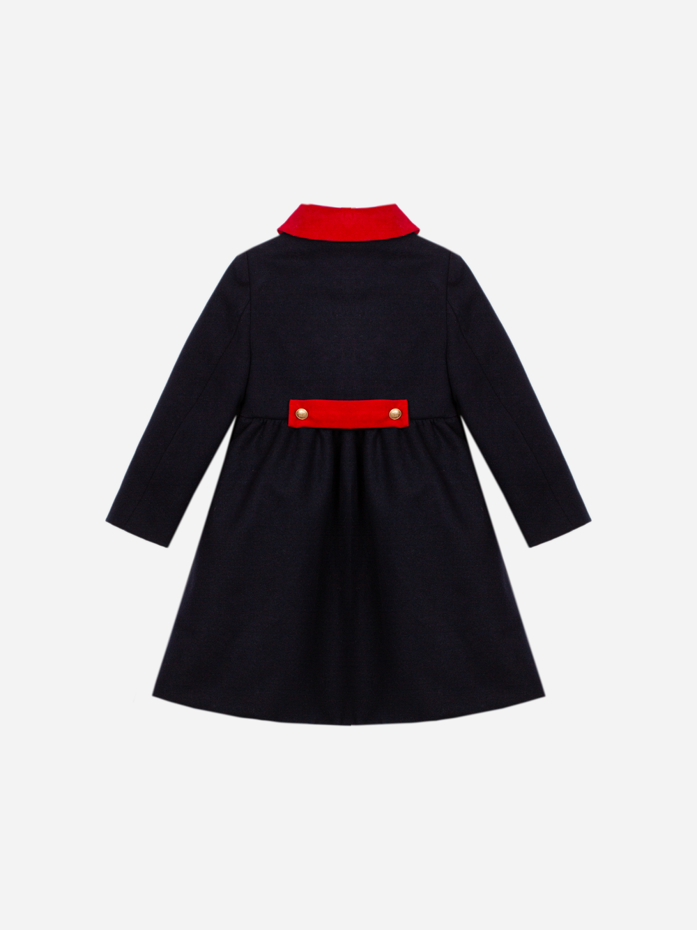 Patachou girls navy and red occasion coat back view