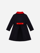Patachou girls navy and red occasion coat back view