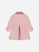 Patachou girls pale pink flared winter coat back view with centre pleat